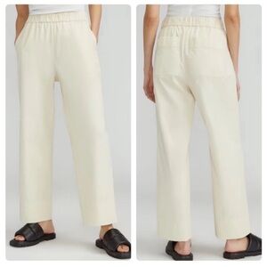 Everlane Easy Pant Organic Cotton Women’s 16 Wide Leg High Rise Neutral Cream